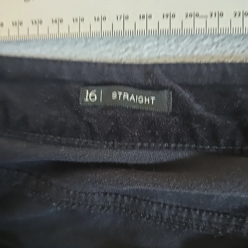 Talbots Pants Womens 16 Straight Black Velvet Flawless 5 Pocket Casual Normcore‎